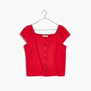 Madewell Texture & Thread Button-Front Top worn 2X